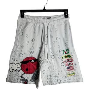 7UP x de Kryptic Shorts NWT Pull on Elastic Drawstring Imperfect Graphic Size S